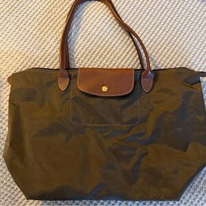 Olive Green Longchamp Tote Bag